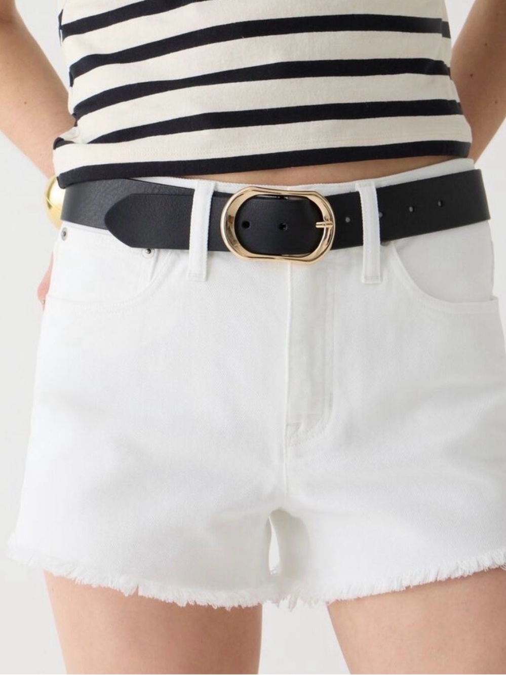 J. Crew Washed White Denim Cut Off Shorts